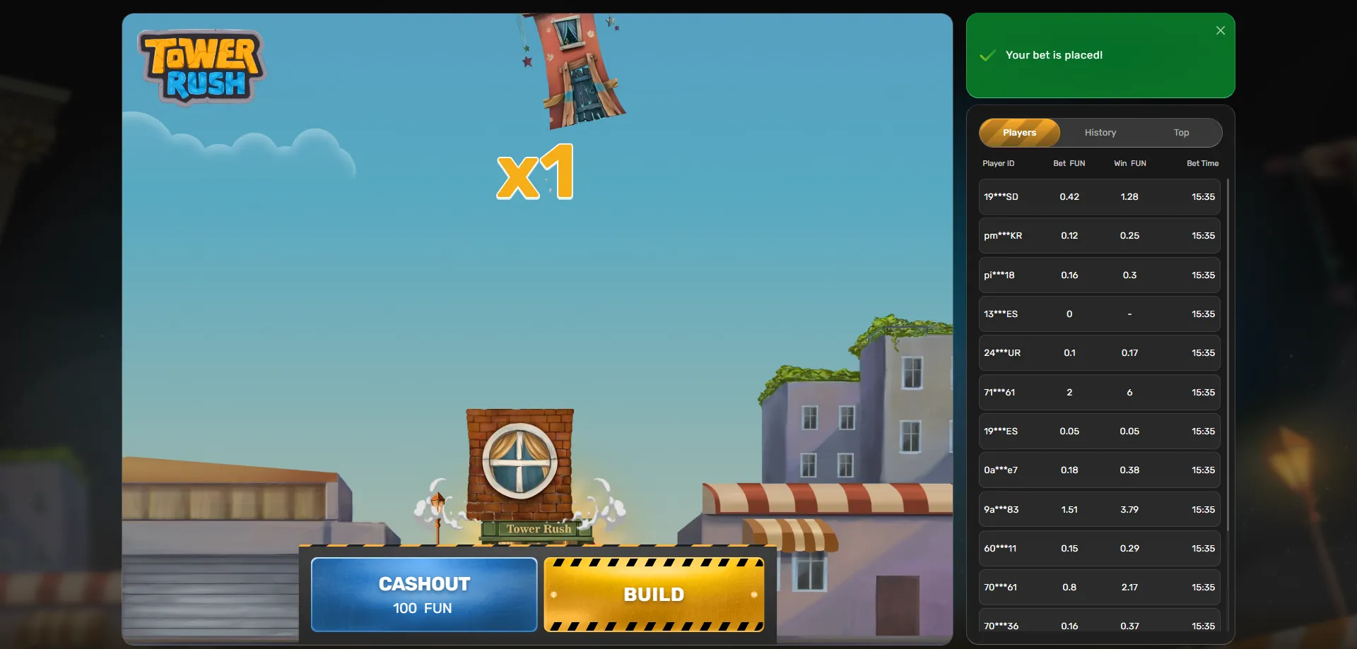 Dépôt et retrait pour jouer à Tower Rush en XOF en CI